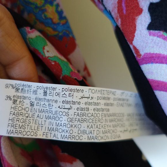 Zara black pink floral blouse shirt top S SM Small - Picture 9 of 16